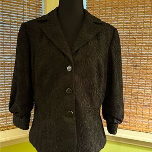 Kay Unger Elegant Black Floral Women's Jacket
